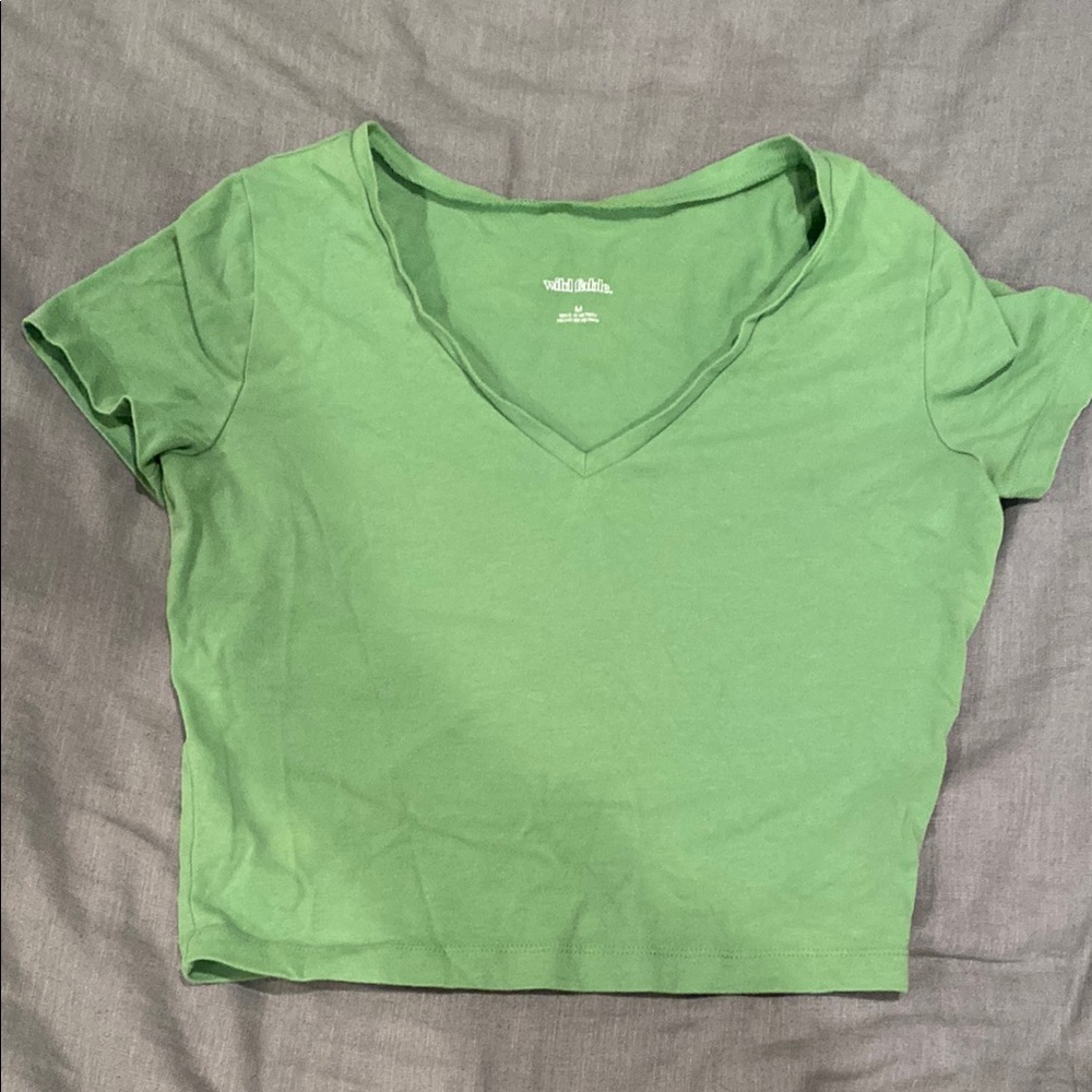 Wild Fable Green V-Neck Women's Top